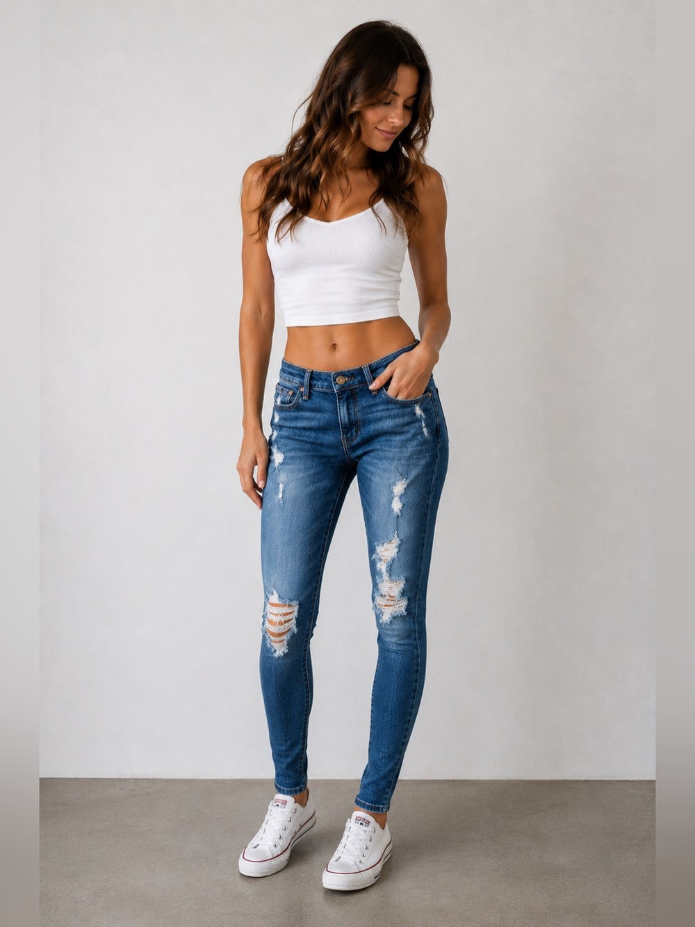 Abercrombie & Fitch // Harper Super Skinny Jeans // Ripped Distressed